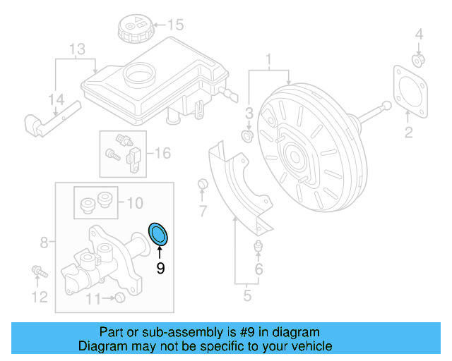 Master Cylinder Gasket 8K0-611-243-B - View 22