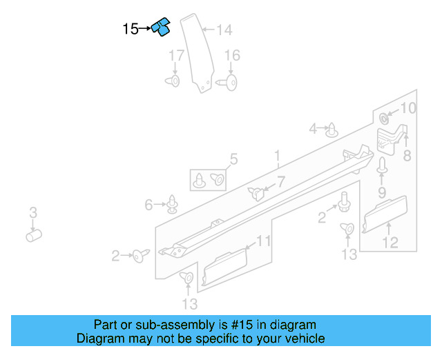 Pillar Molding Retainer 3C8-853-587 - View 2