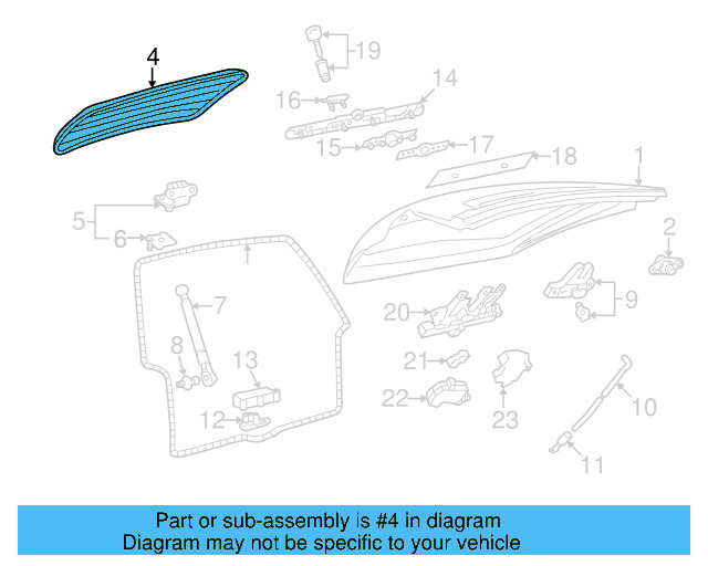 Glass 3B9-845-051-E - View 3