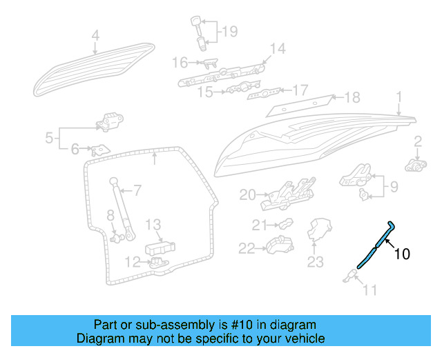 Handle Molding (Unpainted) 3b0827577egru