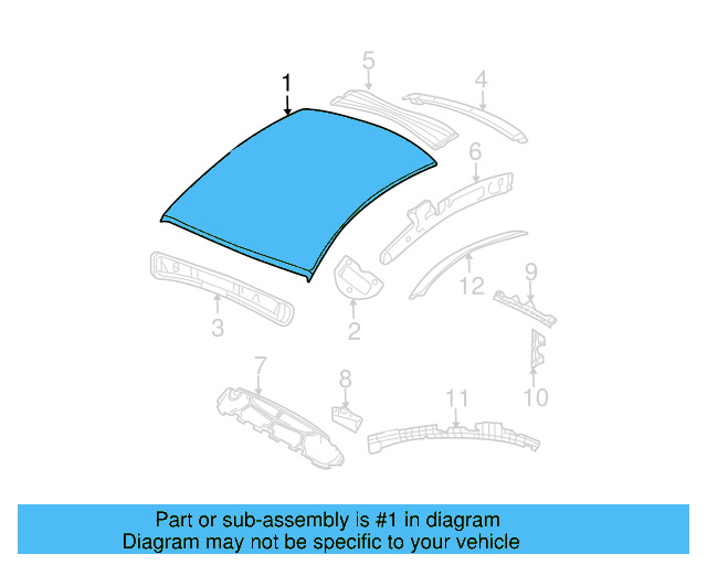 Roof Panel 1C0-817-101-D - View 3