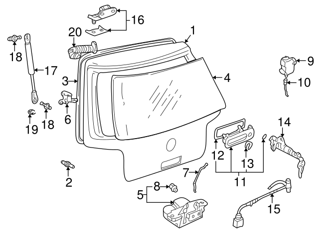 Trunk Lock Actuator Motor 1M0-959-781-A