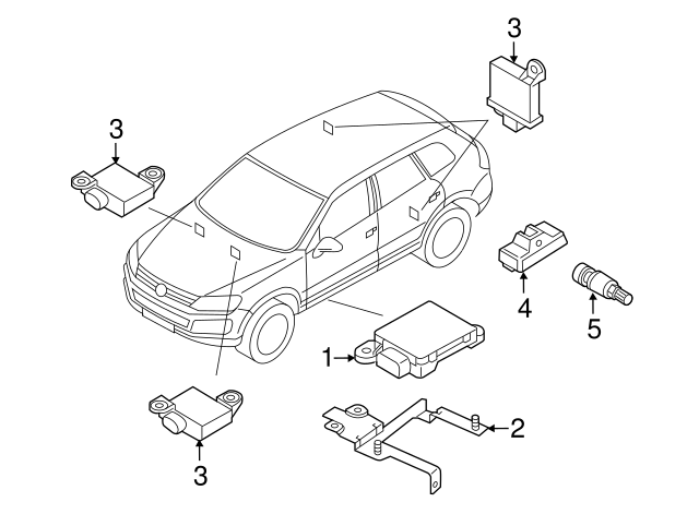 Tire Pressure Monitoring System (TPMS) Control Module 7P6907273K
