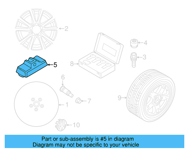 Tire Pressure Sensor 7P0907275A