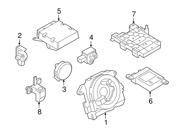 Air Bag Control Module Bracket 5N0-959-730 - View 11