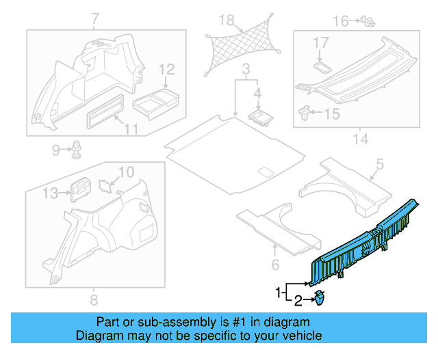 Rear Trim 561-863-459-C-82V - View 5