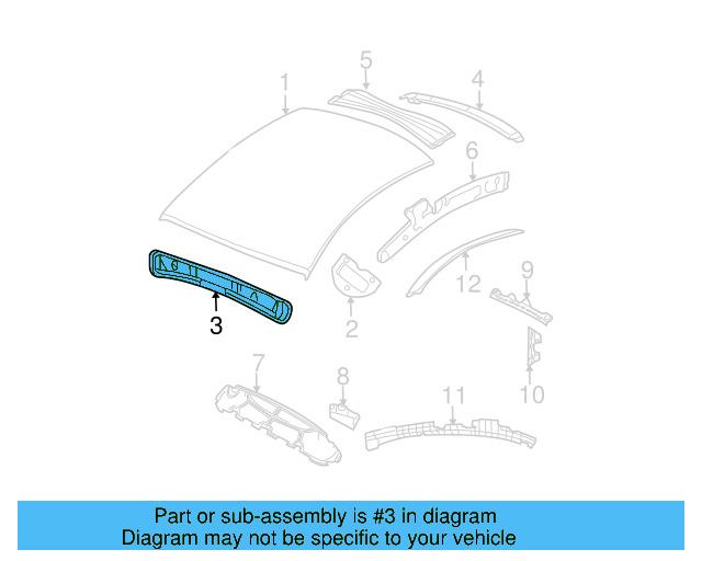 Windshield Header 1Y0-817-123 - View 8