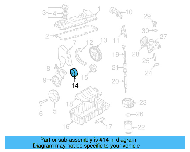 Engine Timing Crankshaft Sprocket 06A-105-263-E - View 3