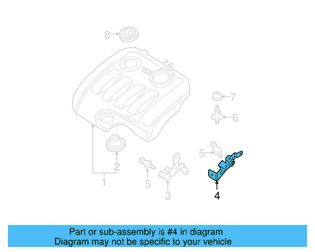 Engine Cover Bracket 038-103-941-L - View 3