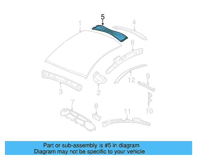 Roof Bow 1C0-817-263-A - View 3