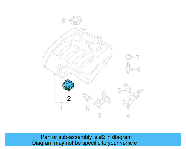 Engine Cover Grommet 03G-103-638-A - View 3