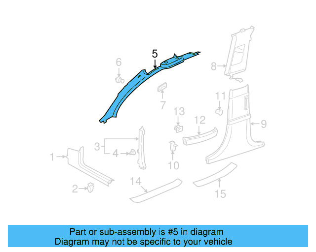 Windshield Pillar Trim 3D0-867-234-R-5S5