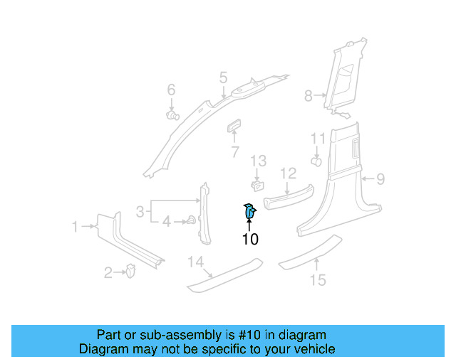 Lower Center Pillar Trim Clamp 1C0-867-388 - View 51