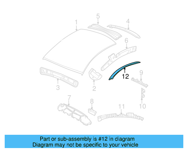 Roof Molding (Unpainted) 1c0853702gru - View 3