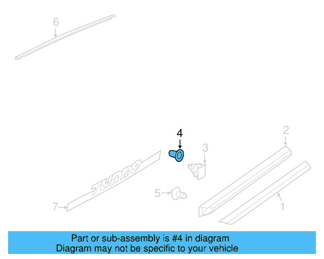 Wheel Opening Molding Grommet 3C0-853-586 - View 9