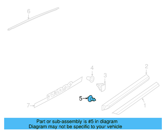 Upper Center Pillar Trim Screw N-911-580-01 - View 6