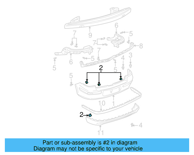 Bumper Cover Support Rail Bolt 6N0-807-199 - View 31