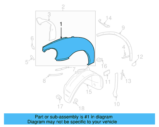 Fender (Unpainted) 1y0821105gru - View 4