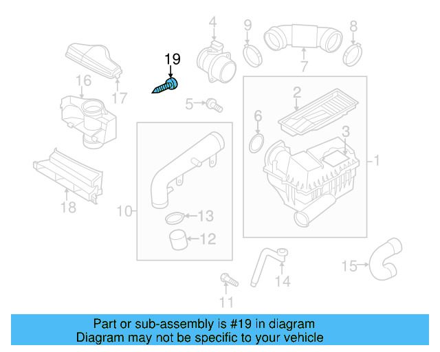 Engine Air Intake Hose Bolt N-909-936-01 - View 30