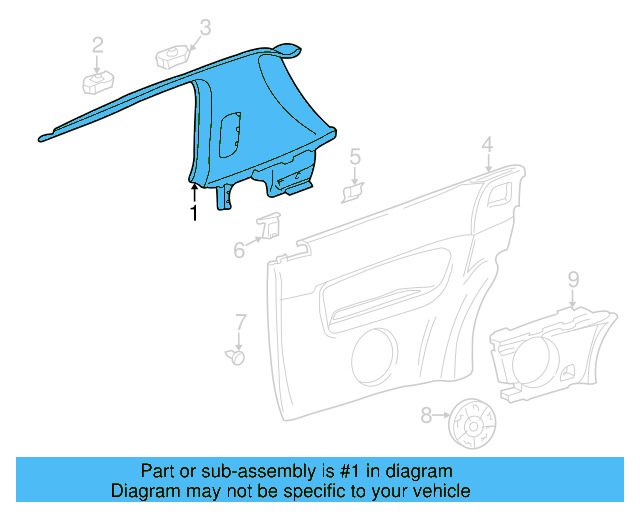 Upper Quarter Trim 1J3-867-287-E-2XP - View 4