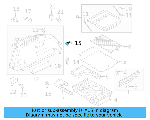 Trunk Trim Panel Clip 701-867-299-E-9B9 - View 37