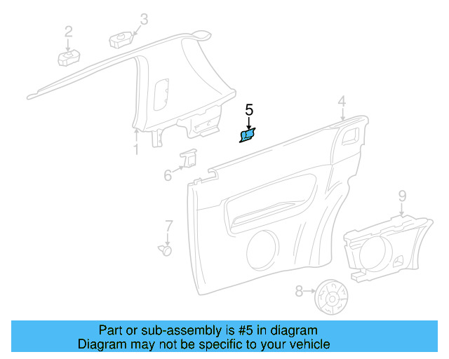 Windshield Pillar Trim Clip 1J0-867-333-A - View 8