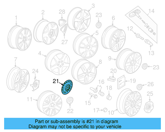 Hub Cap 1C0-601-149-B-GRB - View 8