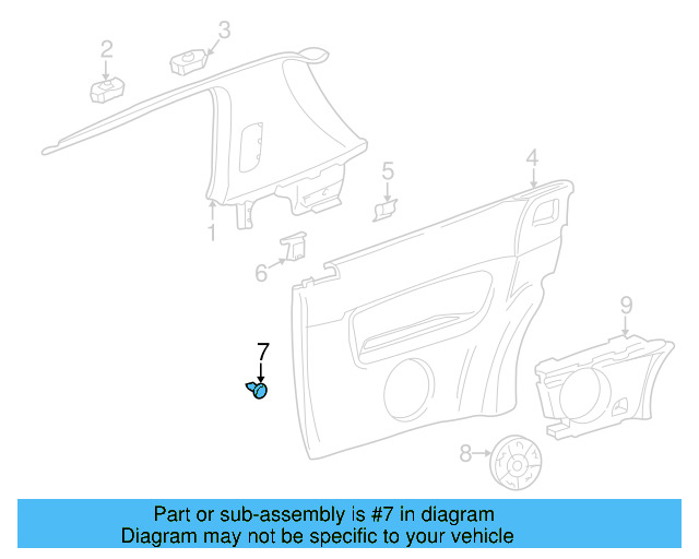 Door Trim Panel Clip 3B0-868-243 - View 24