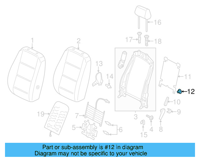Seat Back Panel Clip N-909-113-01 - View 31