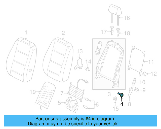 Seat Back Frame Lock Bolt WHT-002-796-B - View 25
