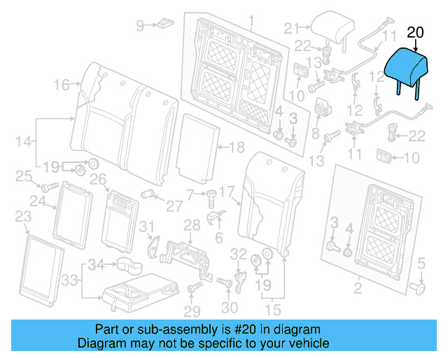 Headrest, Outer 561-885-901-G-K84 - View 6