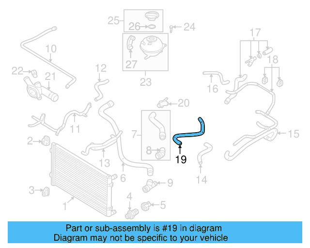 Engine Coolant Hose 1J0-121-096-BM - View 3