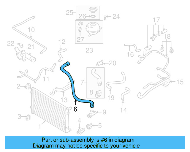 Lower Hose 1J0-122-051-R