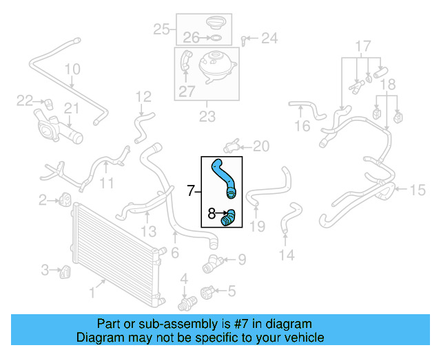 Upper Hose 1J0-122-101-AP - View 4
