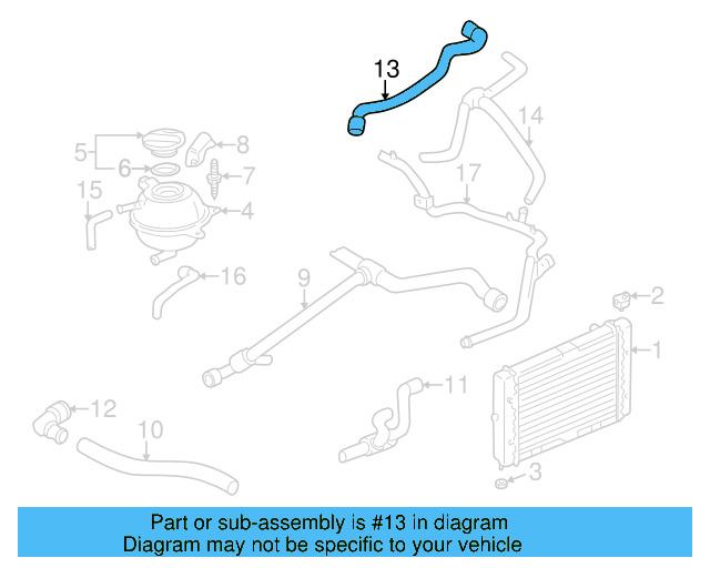 Water Hose Assembly 1H0-121-109-R - View 4