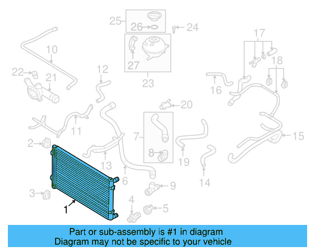 Auxiliary Radiator 1J0-121-212-A - View 4