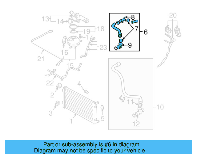 Upper Hose 1J0-122-101-S - View 3