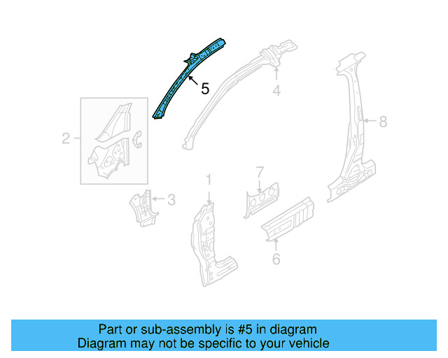 Inner Windshield Pillar 1K6-810-412-B - View 6