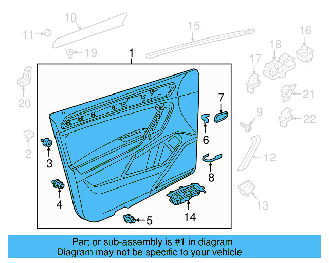 Door Trim Panel 5NN-867-010-B-HLT