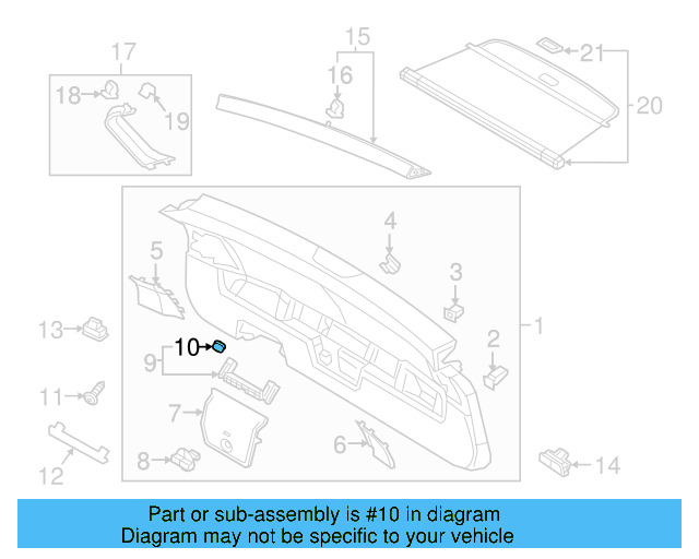 Lower Center Pillar Trim Clip 4A0-867-276-B - View 164