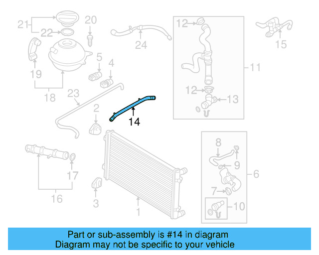 Return Pipe 1J0-121-070-AC - View 2