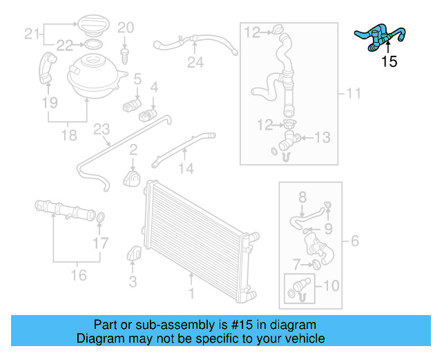 Engine Coolant Hose 1J0-122-101-AR - View 2