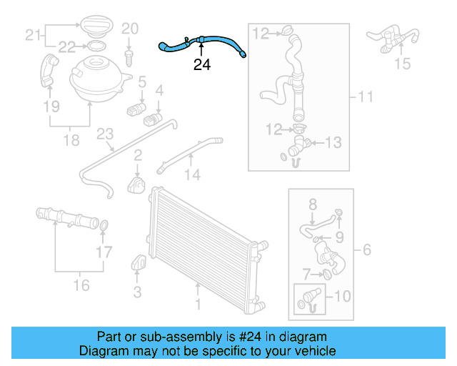 Overflow Hose 1J0-122-109-AL - View 6