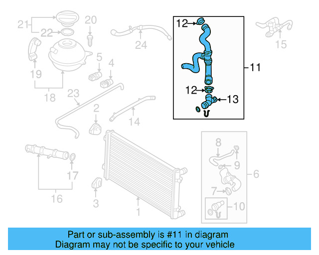 Lower Hose 1J0-122-051-R - View 4