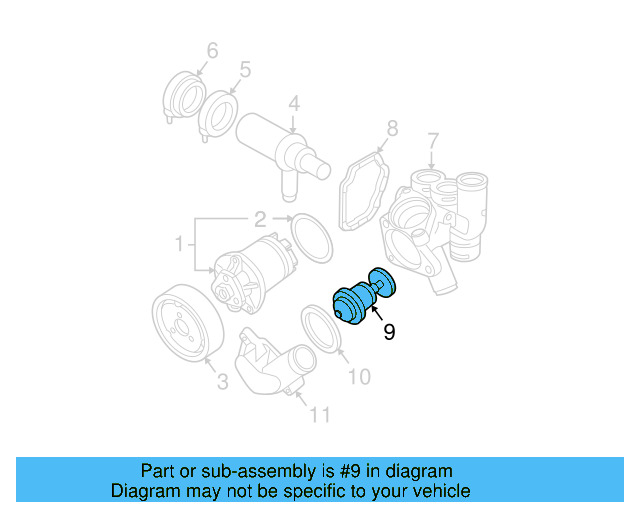 Engine Coolant Thermostat 075-121-113-D - View 12