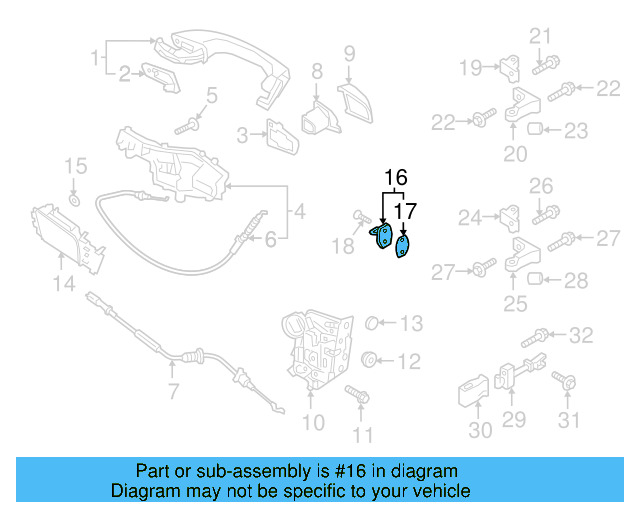 Door Lock Striker Plate 3C0-837-033-C - View 40