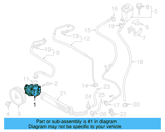 Power Steering Pump 7P6-422-154-B - View 2