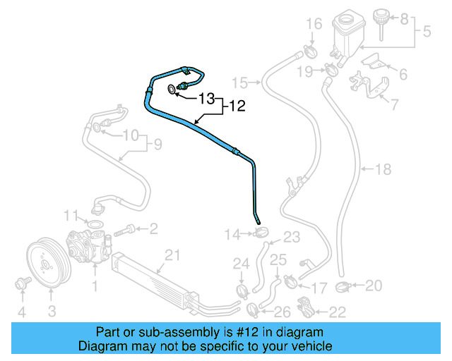 Power Steering Return Hose 7P0-422-891-K
