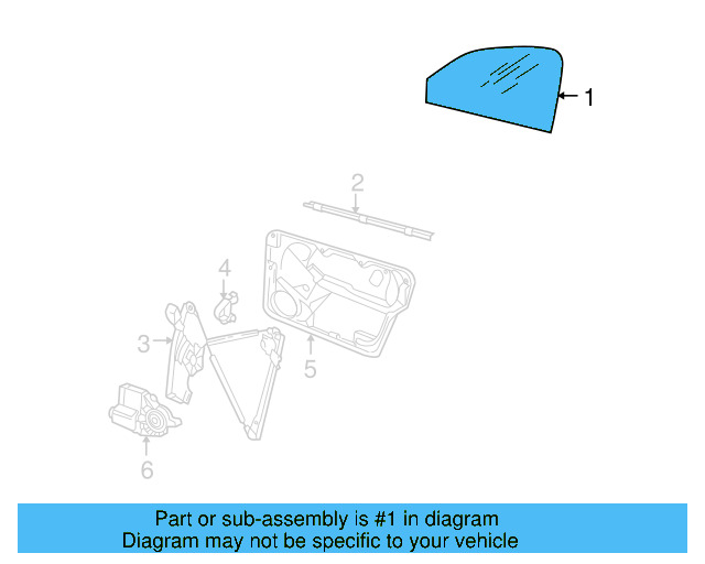 Door Glass 1Y0-845-202-A - View 5
