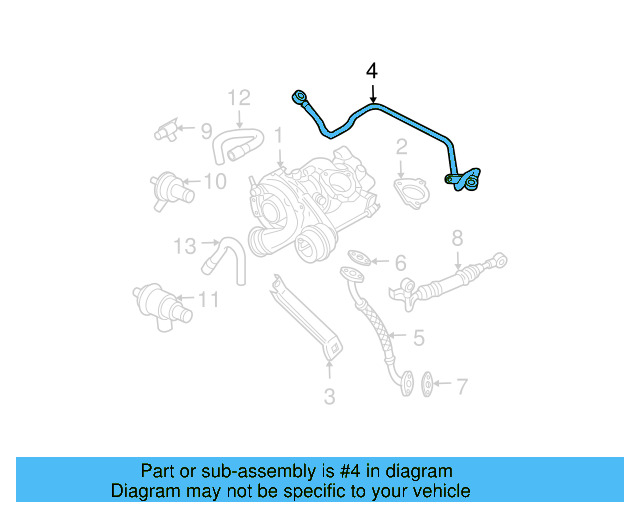 Turbocharger Oil Line 06A-145-778-D - View 2